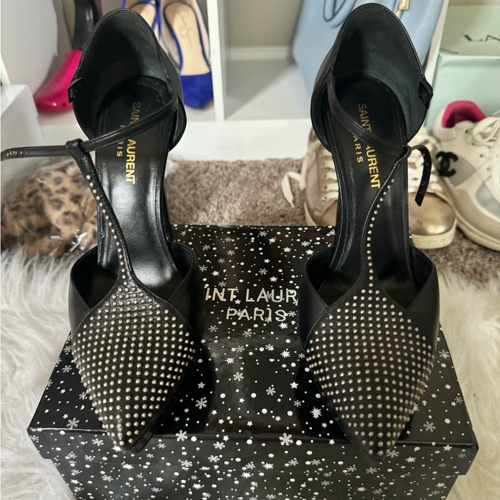 YSL Diamond studded heel
